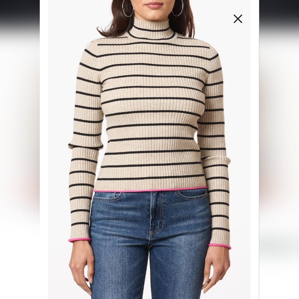 Scotch & Soda Mock Neck Pop Trim Sweater Women's Size S NWT